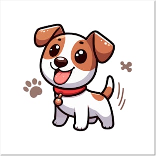 Cute Jack Russell Terrier happy Cartoon Posters and Art